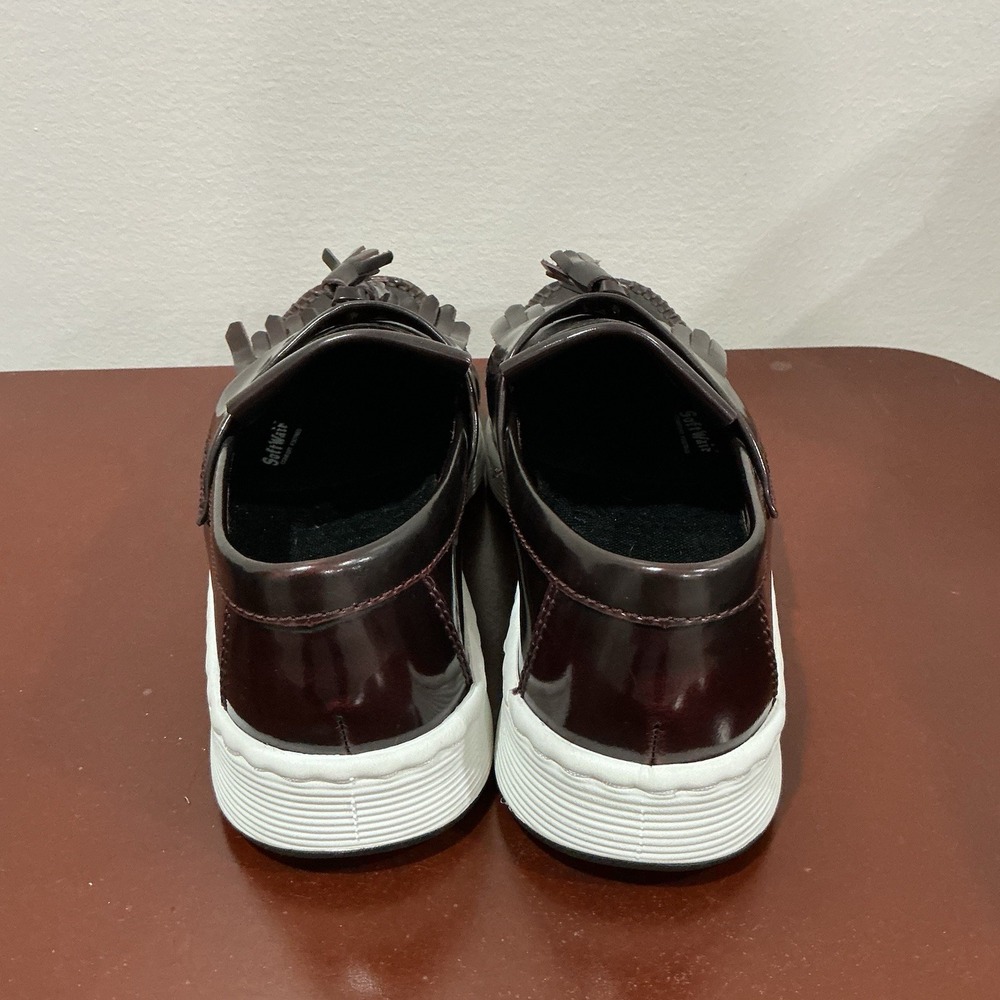 Dr Martens Edison Shoes M 7 W 8 Maroon Leather Tassel Kiltie Loafers Sneakers - Picture 3 of 6